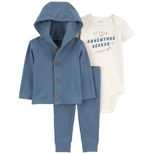 Carter´s Set 3 Piezas Body Mangas Cortas Cardigan Pantalon