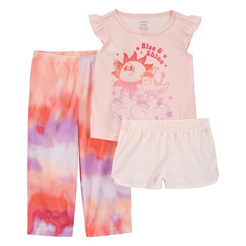 Carter´s Set 3 Piezas Pijama Algodon Mangas Cortas Rise&Shine