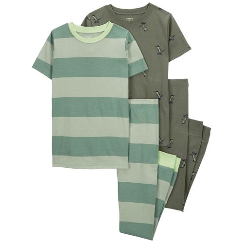 Carter´s Set 4 Piezas Pijama Algodon Mangas Cortas Crocodrilos