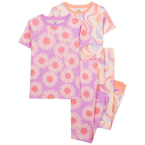 Carter´s Set 4 Piezas Pijama Algodon Mangas Cortas Floral