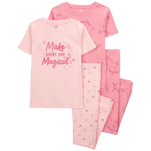 Carter´s Set 4 Piezas Pijama Algodon Mangas Cortas Unicornio