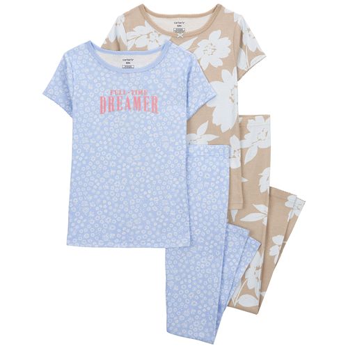 Carter´s Set 4 Piezas Pijama Algodon Mangas Cortas Floral