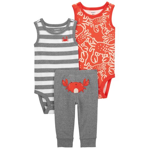 Carter´s Set 3 Piezas Bodies Musculosa Pantalon Cangrejo