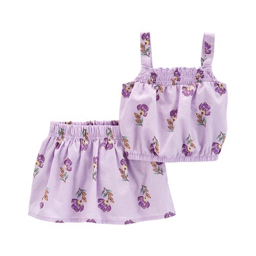 Carter´s Set 2 Piezas Remera Musculosa Pollera Short Floral