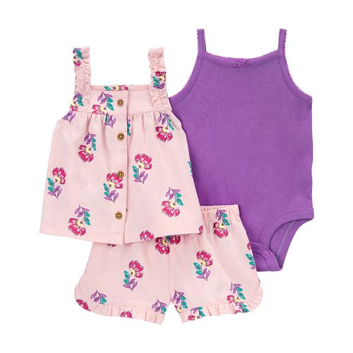 Carter´s Set 3 Piezas Body Musculosa Remera Musculosa Short Floral