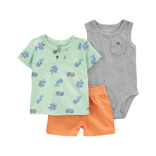 Carter´s Set 3 Piezas Body Musculosa Remera Mangas Cortas Short