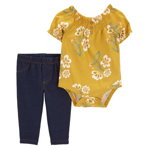 Carter´s Set 2 Piezas Body Mangas Cortas Pantalon Floral