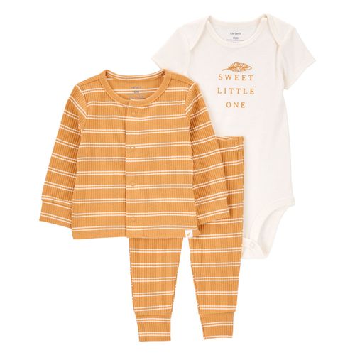 Carter´s Set 3 Piezas Body Mangas Cortas Cardigan Pantalon Sweet Little One
