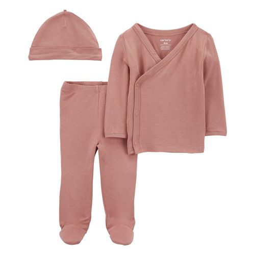 Carter´s Set 3 Piezas Batita Mangas Largas Pantalon Gorro