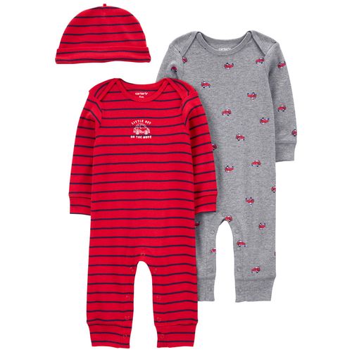 Carter´s Set 3 Piezas Osito Pijama Gorro Autitos