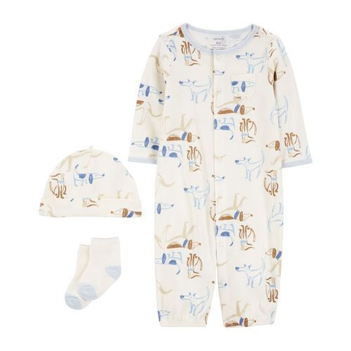 Carter´s Set 3 Piezas Osito Pijama Medias Gorro Perritos