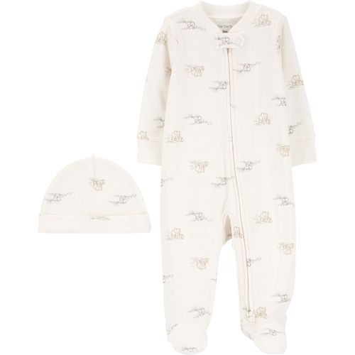 Carter´s Set 2 Piezas Osito Pijama Gorro Elefantes