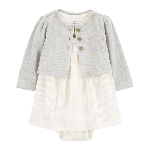 Carter´s Set 2 Piezas Vestido Body Mangas Cortas Cardigan