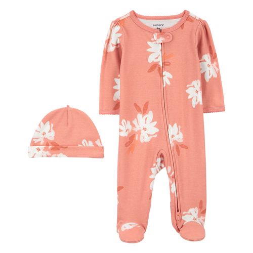 Carter´s Set 2 Piezas Osito Pijama Gorro Floral