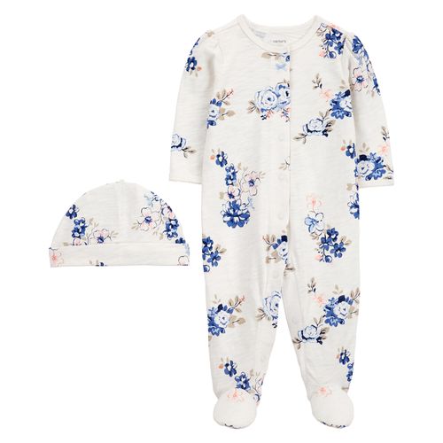 Carter´s Set 2 Piezas Osito Pijama Algodon Broches Gorro