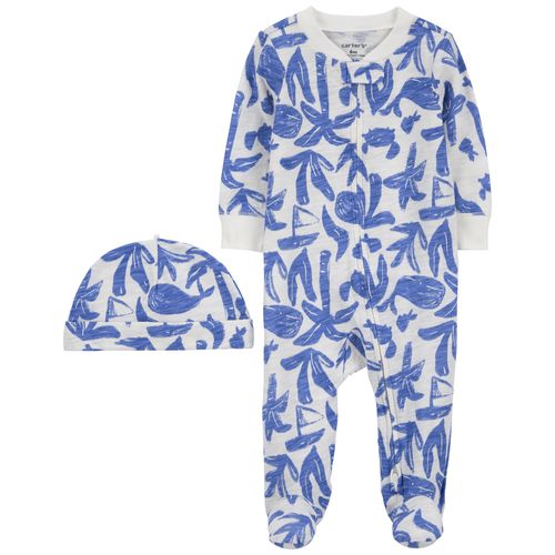 Carter´s Set 2 Piezas Osito Pijama Algodon Cierre Gorro