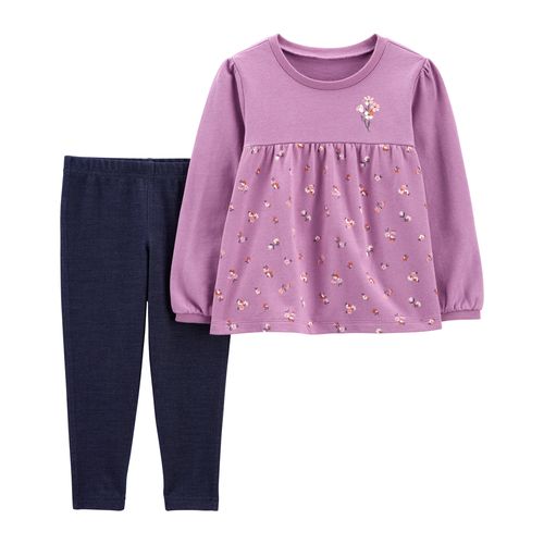 Carter´s Set 2 Piezas Remera Mangas Largas Pantalon Floral