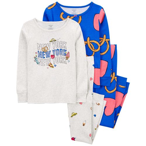 Carter´s Set 4 Piezas Pijama Remeras Mangas Largas Pantalon