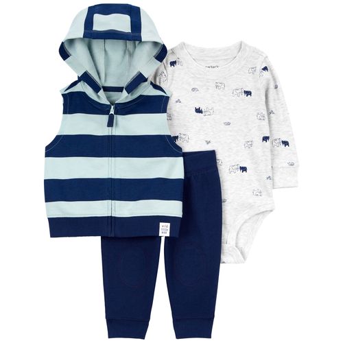 Carter´s Set 3 Piezas Body Mangas Largas Chaleco Pantalon