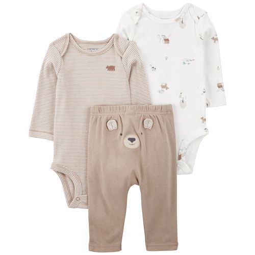Carter´s Set 3 Piezas Bodies Mangas Largas Pantalon Osito