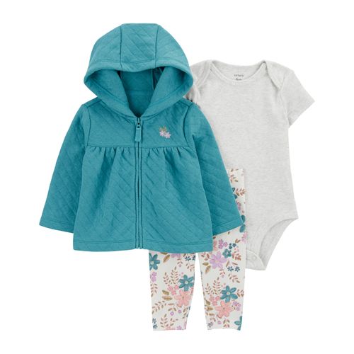 Carter´s Set 3 Piezas Body Mangas Cortas Campera Pantalon