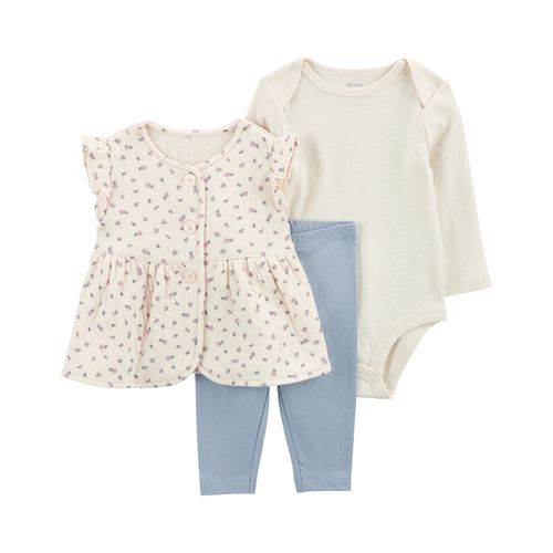 Carter´s Set 3 Piezas Body Mangas Largas Chaleco Pantalon