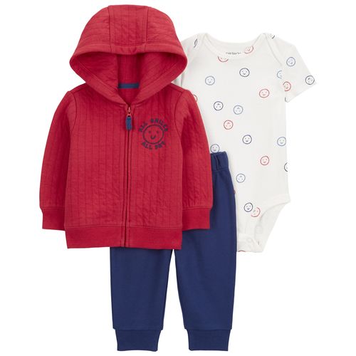 Carter´s Set 3 Piezas Body Mangas Cortas Campera Pantalon All Smiles