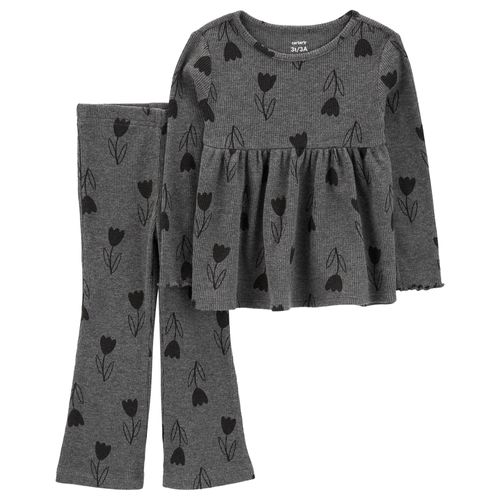 Carter´s Set 2 Piezas Remera Mangas Largas Pantalon Flores