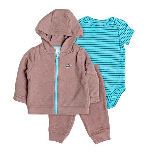 Carter´s Set 3 Piezas Body Mangas Cortas Campera Pantalon