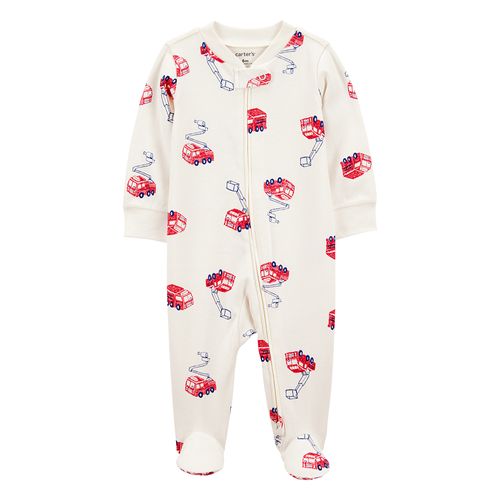 Carter´s Osito Pijama Algodon Cierre Camion Bomberos