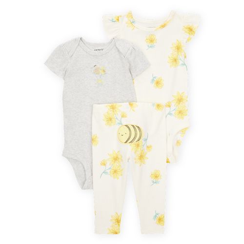 Carter´s Set 3 Piezas Bodies Mangas Cortas Pantalon Floral