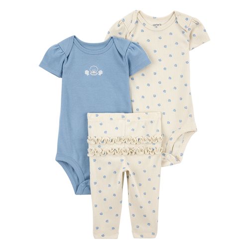 Carter´s Set 3 Piezas Bodies Mangas Cortas Pantalon