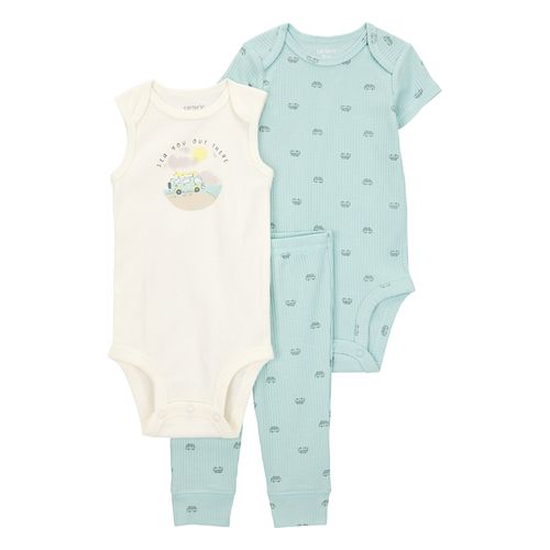 Carter´s Set 3 Piezas Bodies Mangas Cortas Pantalon