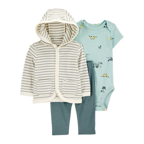 Carter´s Set 3 Piezas Campera Body Mangas Cortas Pantalon