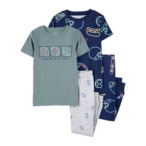 Carter´s Set 4 Piezas Pijama Algodon Mangas Cortas