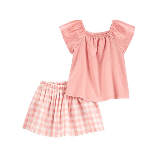 Carter´s Set 2 Piezas Remera Mangas Cortas Volados Pollera Short