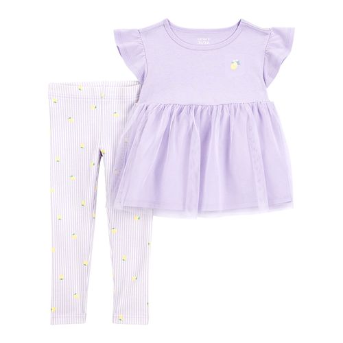 Carter´s Set 2 Piezas Remera Mangas Cortas Volados Pollera Short
