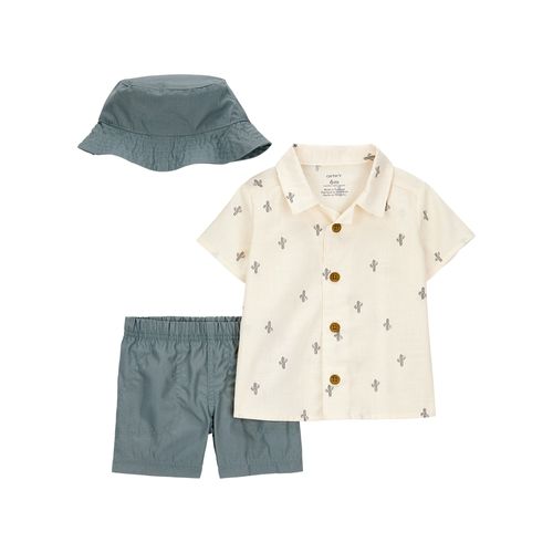 Carter´s Set 3 Piezas Camisa Mangas Cortas Short Gorro