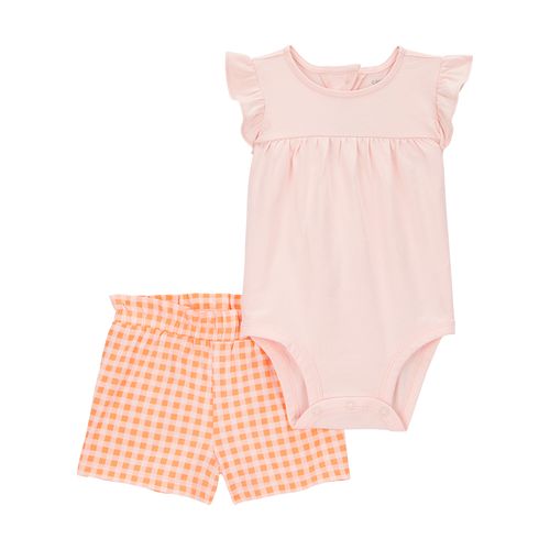 Carter´s Set 2 Piezas Body Mangas Cortas Volados Short