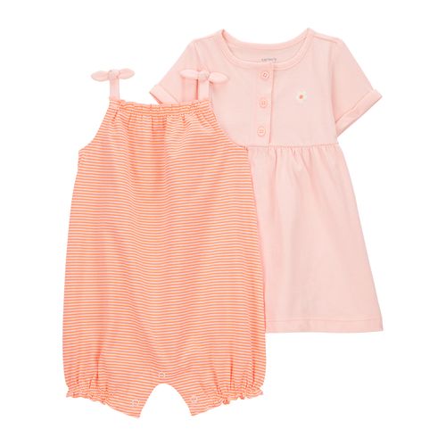 Carter´s Set 2 Piezas Enterito Musculosa Vestido Mangas Cortas