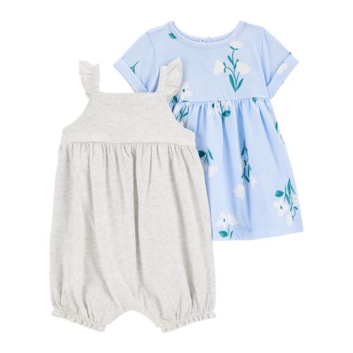 Carter´s Set 2 Piezas Enterito Musculosa Vestido Mangas Cortas