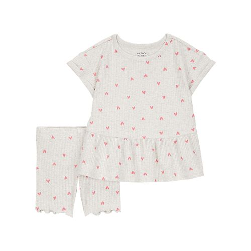 Carter´s Set 2 Piezas Remera Mangas Cortas Short Corazoncitos