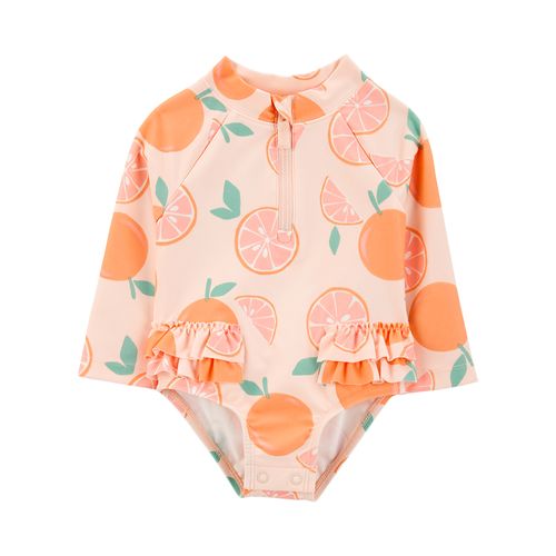 Carter´s Traje Baño 1 Pieza Mangas Largas Naranjas