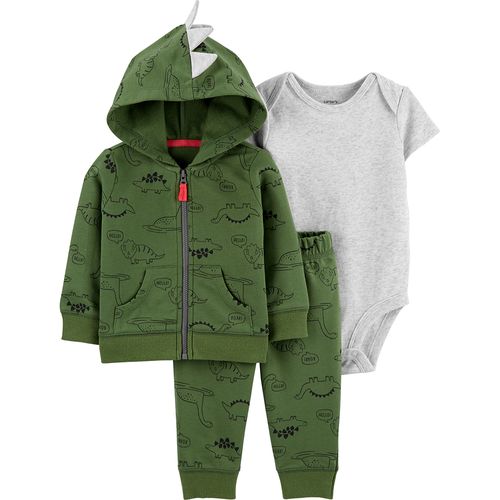 Carter´s Set 3 Piezas Body Mangas Cortas Campera Capucha Pantalon Dino