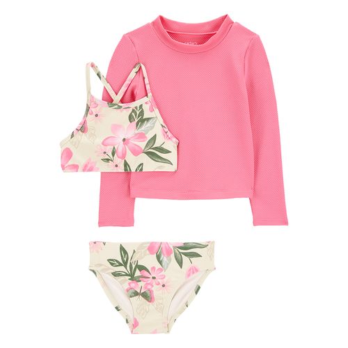 Carter´s Set 3 Piezas Traje Baño Remera Mangas Largas Bikini