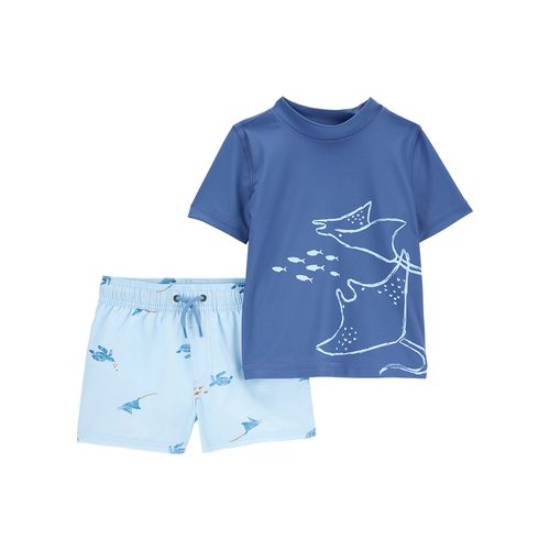 Carter´s Set 2 Piezas Traje Baño Remera Mangas Cortas Short