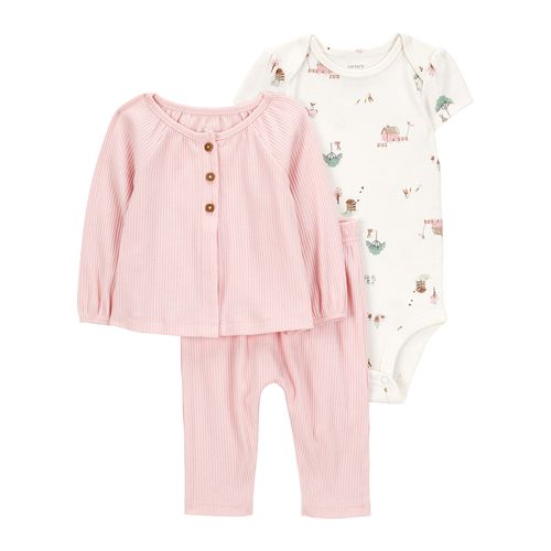 Carter´s Set 3 Piezas Cardigan Body Mangas Cortas Pantalon