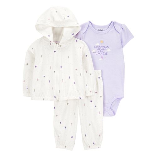 Carter´s Set 3 Piezas Campera Body Mangas Cortas Pantalon