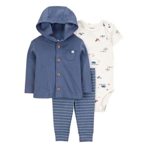Carter´s Set 3 Piezas Campera Body Mangas Cortas Pantalon