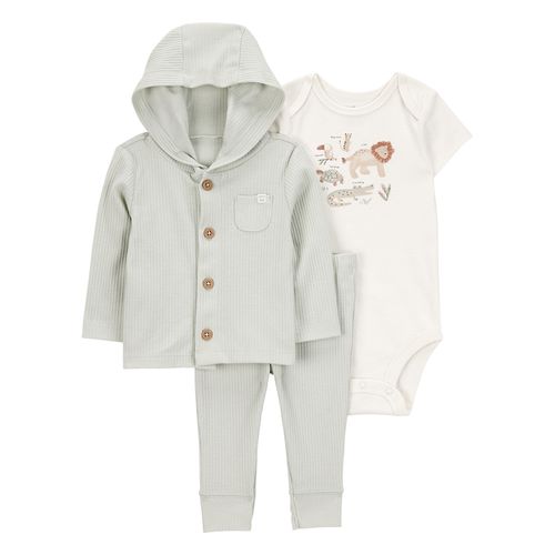 Carter´s Set 3 Piezas Campera Body Mangas Cortas Pantalon Leon